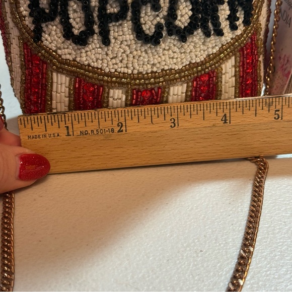 Hardheaded Beaded Popcorn Bag Chain Strap crossbody purse novelty statement NWT - Picture 10 of 12